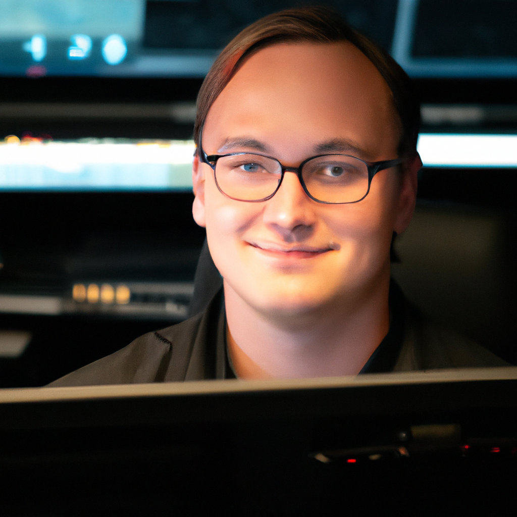 Head of Operations Noah Tremblay portrait in control room